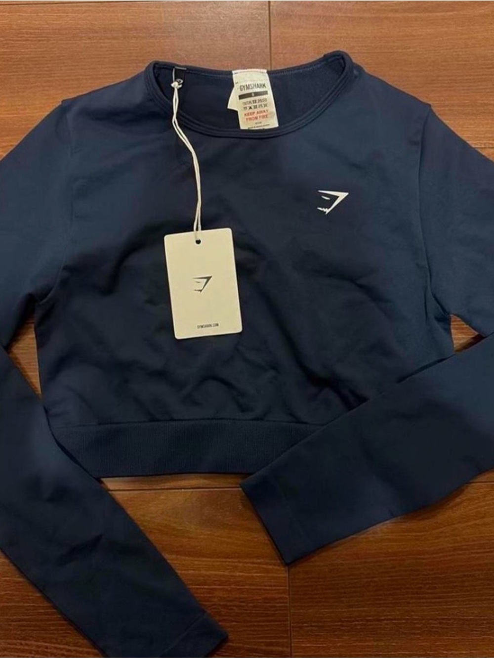 Gymshark Navy Blue Cropped Crew Sweatshirt